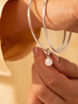 Recognised Signature Pearl Bangle, Silver - view 2, Silver