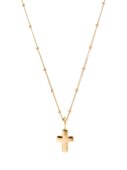 Recognised Bobble Chain and Faith Pendant Necklace, Gold