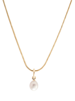 Recognised Snake Chain Pearl Necklace, Gold