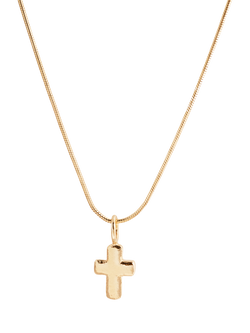 Recognised Faith Snake Chain Pendant Necklace, Gold