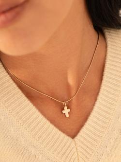 Recognised Faith Snake Chain Pendant Necklace - view 2, Gold