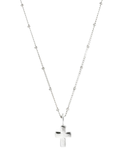 Recognised Bobble Chain and Faith Pendant Necklace, Silver