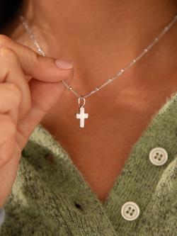 Recognised Bobble Chain and Faith Pendant Necklace - view 2, Silver