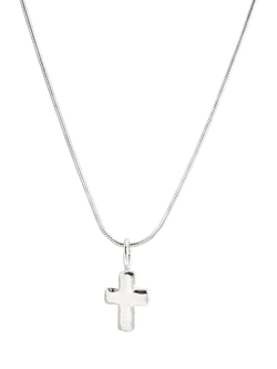 Recognised Faith Snake Chain Pendant Necklace, Silver