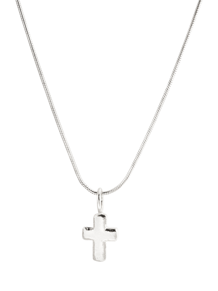 Recognised Faith Snake Chain Pendant Necklace, Silver