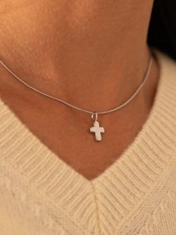 Recognised Faith Snake Chain Pendant Necklace - view 2, Silver