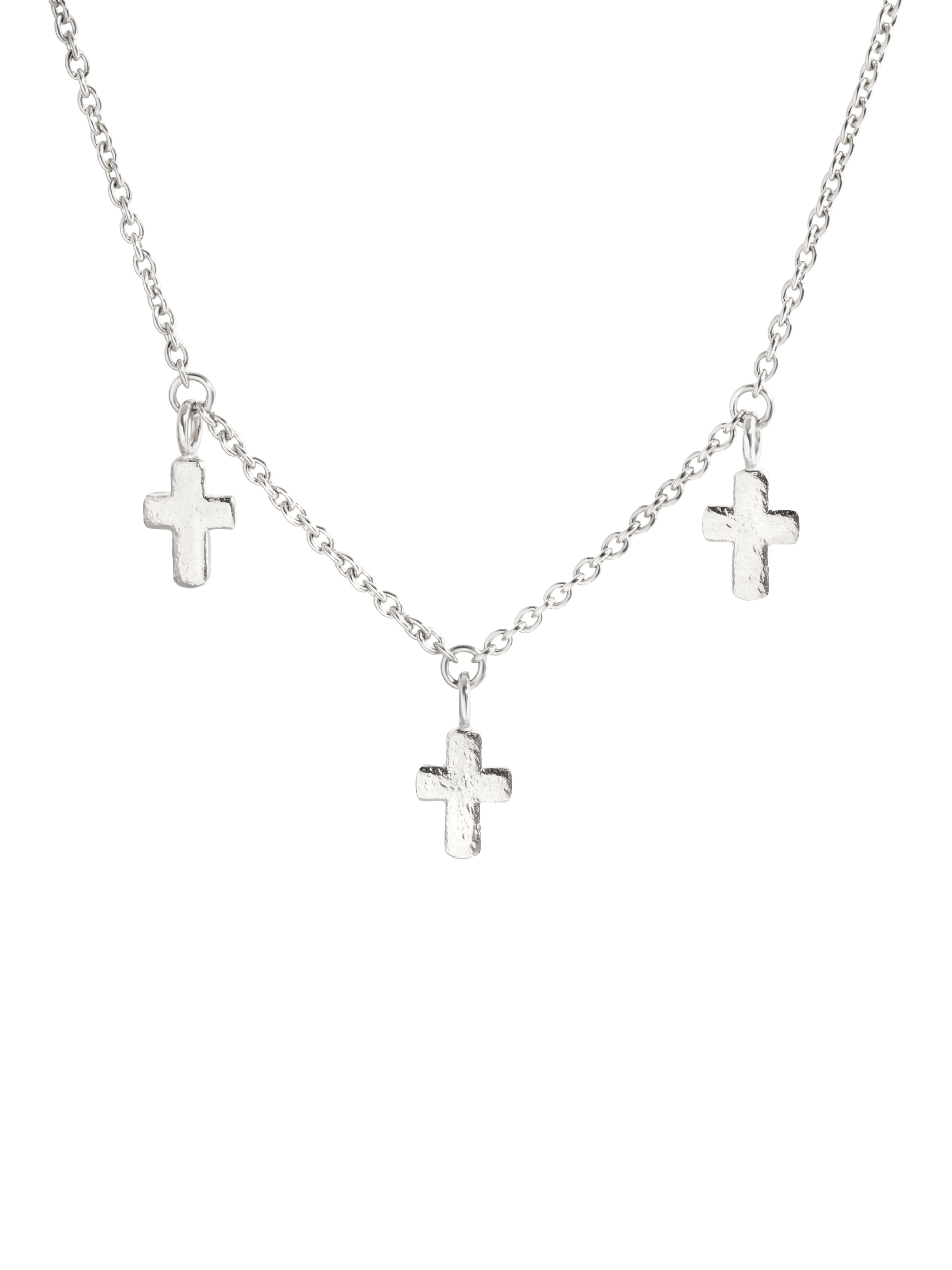 Product image 1 of 3, which shows Recognised Cross Trio Necklace, Silver