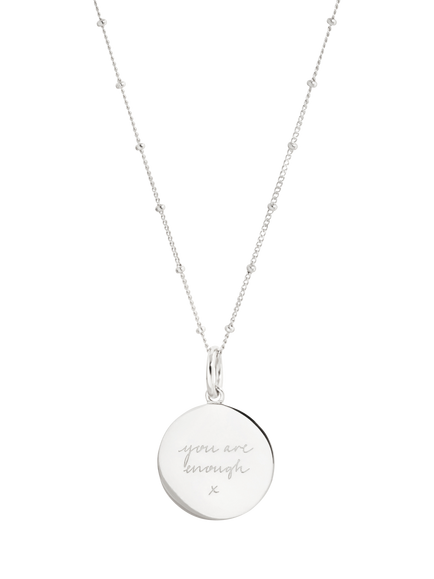 Recognised Bobble Chain You Are Enough Pendant Necklace, Silver