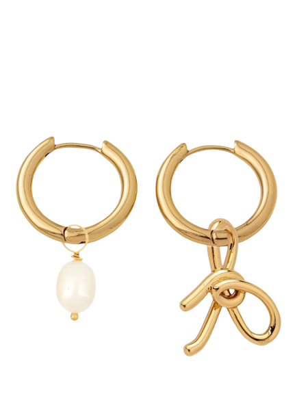 frkl. Bow & Pearl Earrings, Gold, Gold