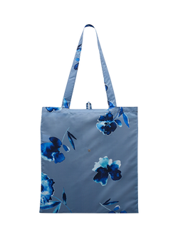 Radley Floral Responsible Foldaway Bag, Blue - view 2, Denim