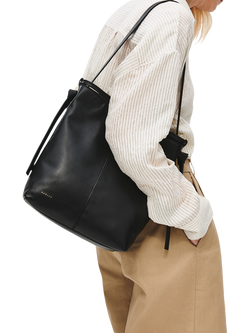 Radley The Connaught Leather Shoulder Bag, Black - view 2, Black