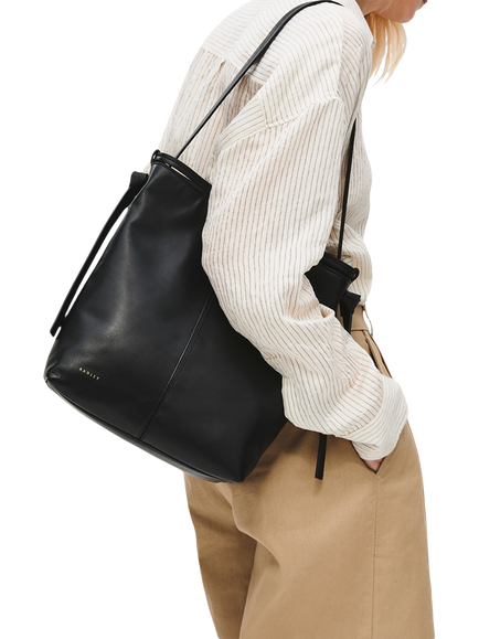 Radley The Connaught Leather Shoulder Bag, Black - view 2, Black