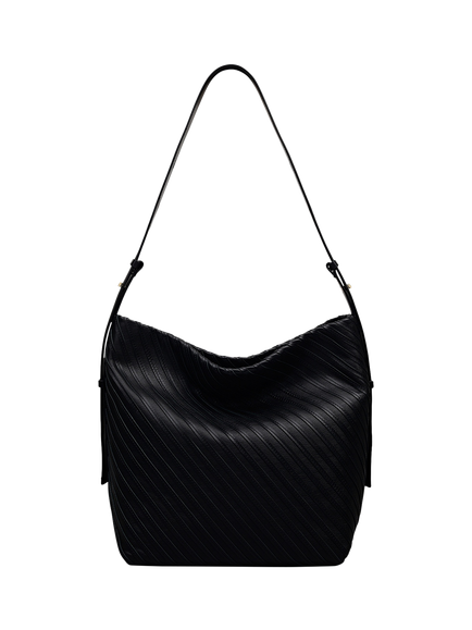 Radley The Luxborough Leather Striped Bucket Bag, Black
