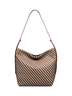 Radley The Luxborough Leather Striped Bucket Bag, Salt