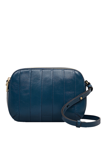 Radley Dukes Place Leather Zip-Top Crossbody Bag, Utility Blue, Utility Blue