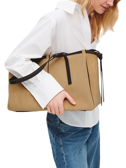 Radley The Connaught Suede Large Shoulder Bag, Sahara - view 2, Sahara