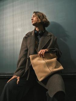 Radley The Connaught Leather Bucket Bag, Sahara - view 2, Sahara