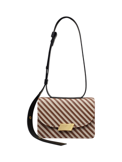 Radley Belsize Striped Shoulder Bag, Salt, Salt