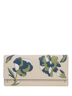 Radley Floral Appliqué Large Leather Purse, Salt