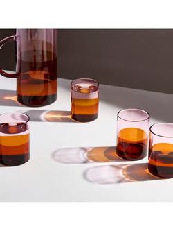 Fazeek Two Tone Glass Tumblers, Set of 4, 270ml, Pink/Amber - view 2, Pink/Amber