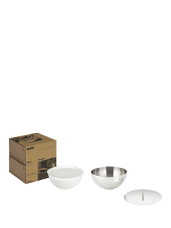 Alessi Rocc Small Stainless Steel Jar & Wax Candle, Amber, Silver