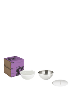 Alessi Rocc Small Stainless Steel Jar & Wax Candle, Amethyst, Silver