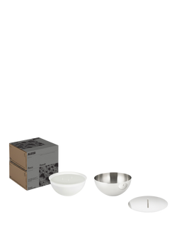 Alessi Rocc Small Stainless Steel Jar & Wax Candle, Basalt, Silver