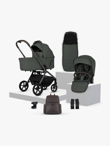 Silver Cross Breez Stroller, Carrycot & Accessories Bundle, Pewter
