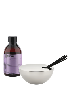 Alessi Rocc Stainless Steel Reed Diffuser, Amethyst, Silver