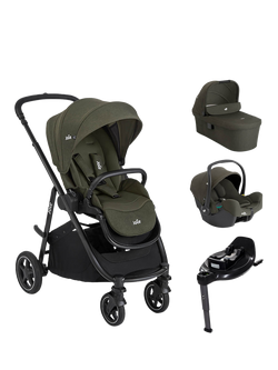 Joie Baby Versatrax Pushchair, Ramble XL Carrycot, i-Snug Car Seat and i-Base On the Go Encore Bundle, Fern, Fern