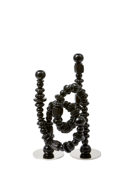 pols potten Beads Candle Holder, Black, Black