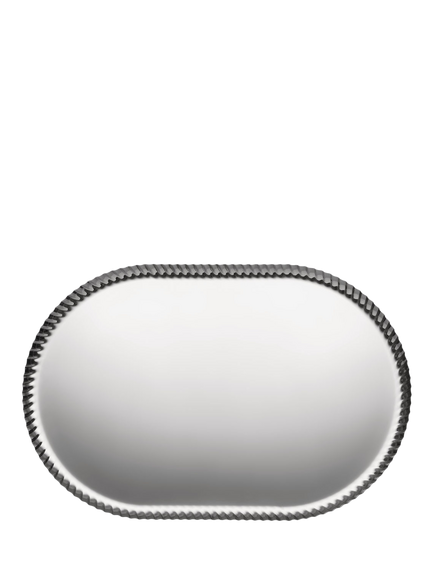 Alessi Pleats Oval Stainless Steel Tray, 43cm, Silver, Silver