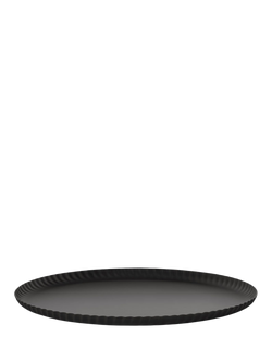 Alessi Pleats Large Round Steel Tray, 31cm, Black, Black