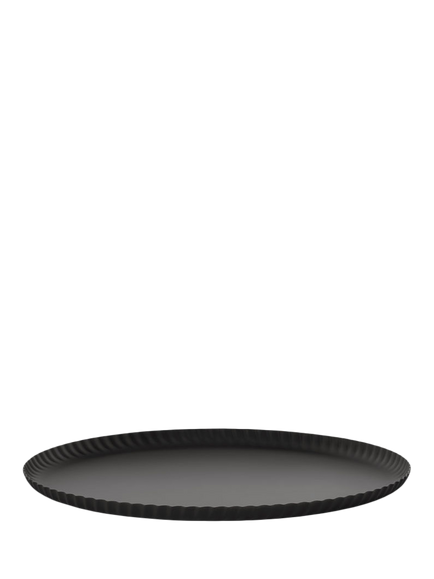 Alessi Pleats Large Round Steel Tray, 31cm, Black, Black