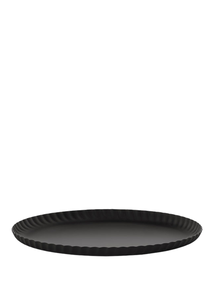 Alessi Pleats Small Round Steel Tray, 23cm, Black, Black