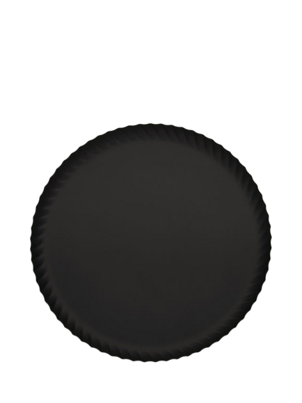 Alessi Pleats Small Round Steel Tray, 23cm, Black - view 2, Black