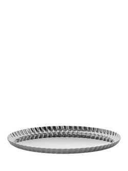 Alessi Pleats Small Round Stainless Steel Tray, 23cm, Silver, Silver
