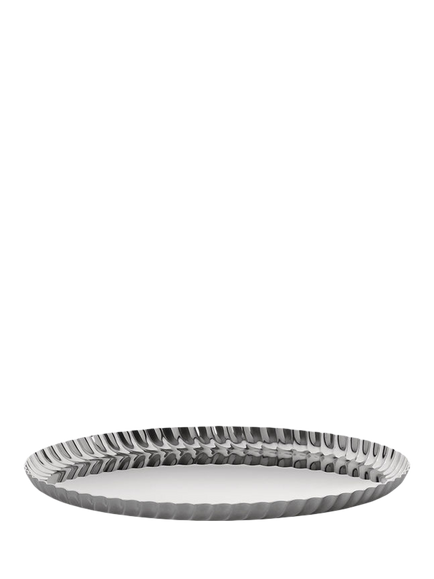 Alessi Pleats Small Round Stainless Steel Tray, 23cm, Silver, Silver