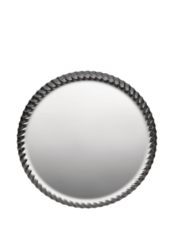 Alessi Pleats Small Round Stainless Steel Tray, 23cm, Silver - view 2, Silver