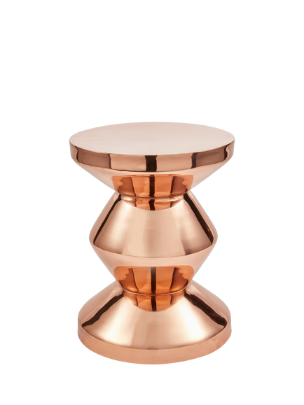 pols potten Zig Zag Metal Stool, Rose Gold, Rose Gold