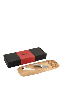 Alessi & Cheese Beech Wood Serving Board & Knife Gift Set, Multi