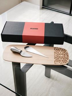 Alessi & Cheese Beech Wood Serving Board & Knife Gift Set - view 2, Multi