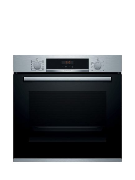 Bosch OUTLET Series 4 HRS574BS0B Built In Electric Self Cleaning Single Oven with Steam Function, Like New, Stainless Steel, Stainless Steel