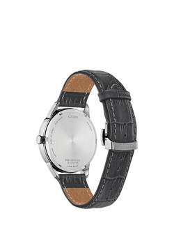 Citizen BU2110-01A Men's Rolan 40mm Leather Strap Watch, Silver - view 2, Silver