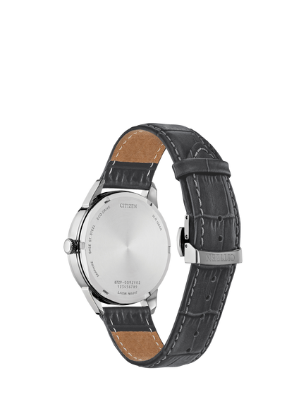 Citizen BU2110-01A Men's Rolan 40mm Leather Strap Watch, Silver - view 2, Silver