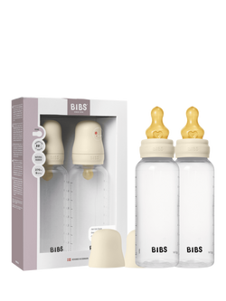 BIBS Latex Baby Bottle, Pack of 2, Medium Flow, 270ml, Multi