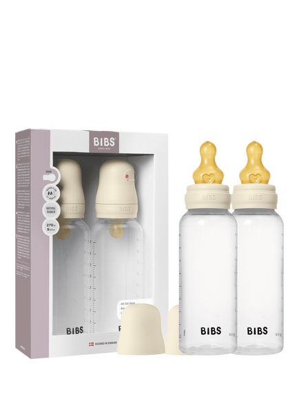 BIBS Latex Baby Bottle, Pack of 2, Medium Flow, 270ml, Multi