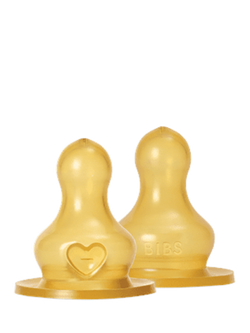 BIBS Latex Baby Bottle Teats, Fast Flow, Pack of 2, Multi