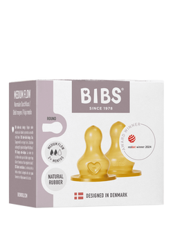 BIBS Latex Baby Bottle Teats, Medium Flow, Pack of 2 - view 2, Multi