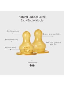 BIBS Latex Baby Bottle Teats, Slow Flow, Pack of 2 - view 2, Multi